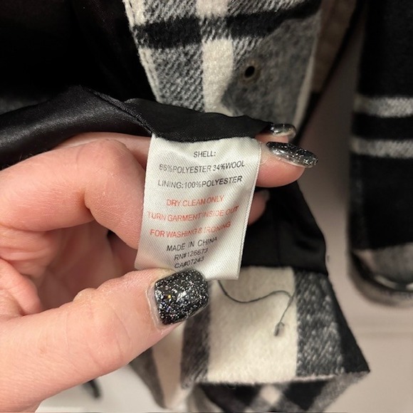 Ecko Red Womens Plaid Wool Blend Double Breasted Coat Jacket XL - Picture 4 of 9